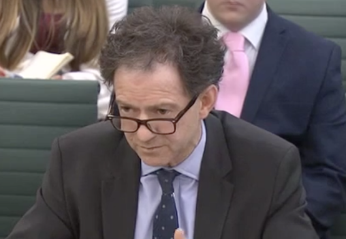Peter Meehan giving evidence to Work and Pension Committee investigation into collapse of Carillion last February