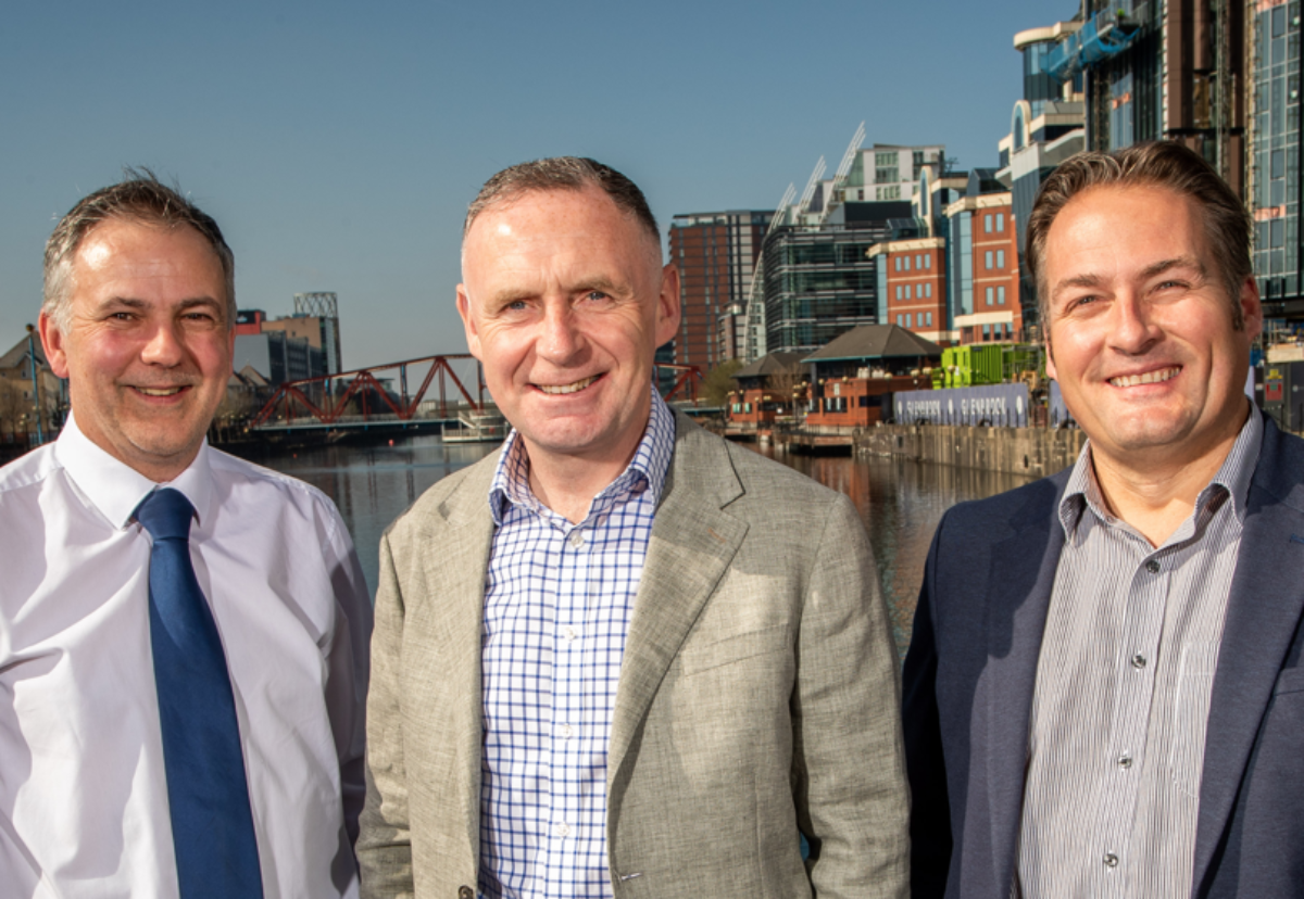 L-R: Richard Potts, area director in Liverpool; Barry Roberts, managing director, North West; Shaun Jones, area director of Manchester