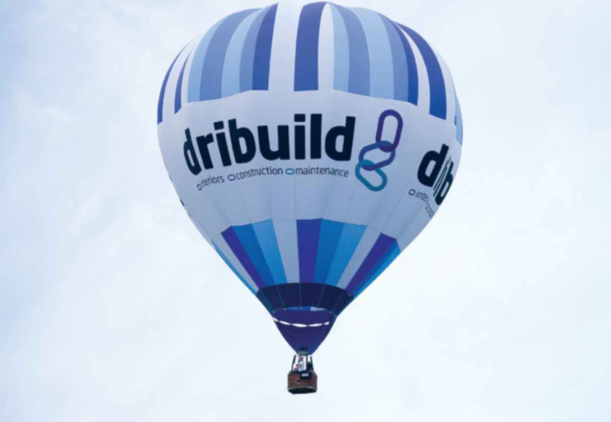 Up! Up! And away…….Dribuild promotional balloon in better times when the company was expanding rapidly