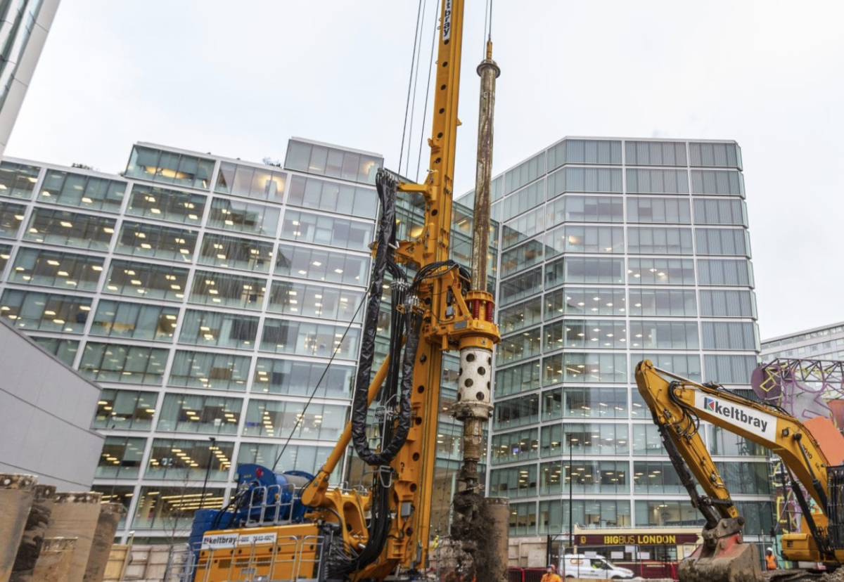 Deep anchor pile using EFC concrete at Landsec's Nova site in London Victoria