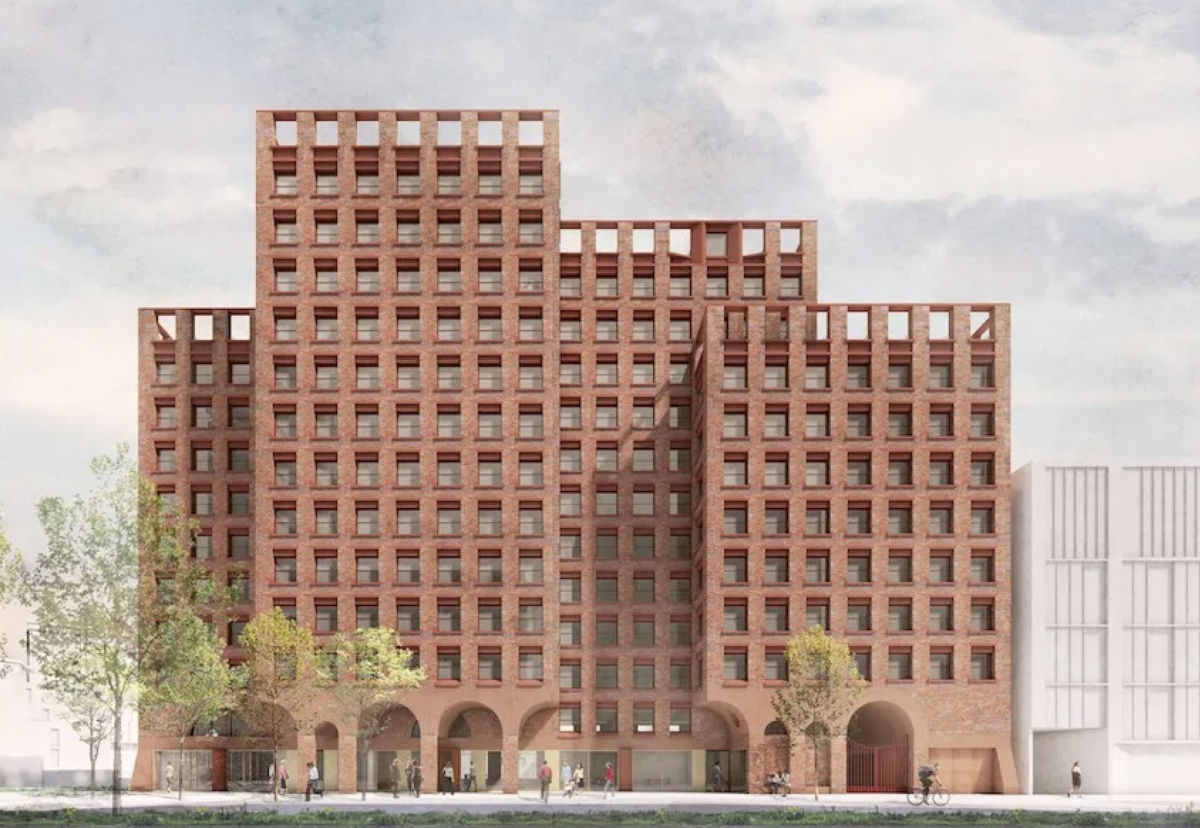 Poland House will consist of four interlocking red brick blocks ranging from 8 to 12 storeys