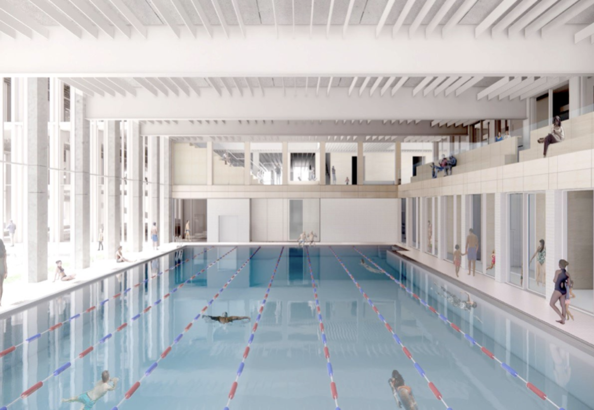 Leisure centre designed by Faulkner Brown Architects