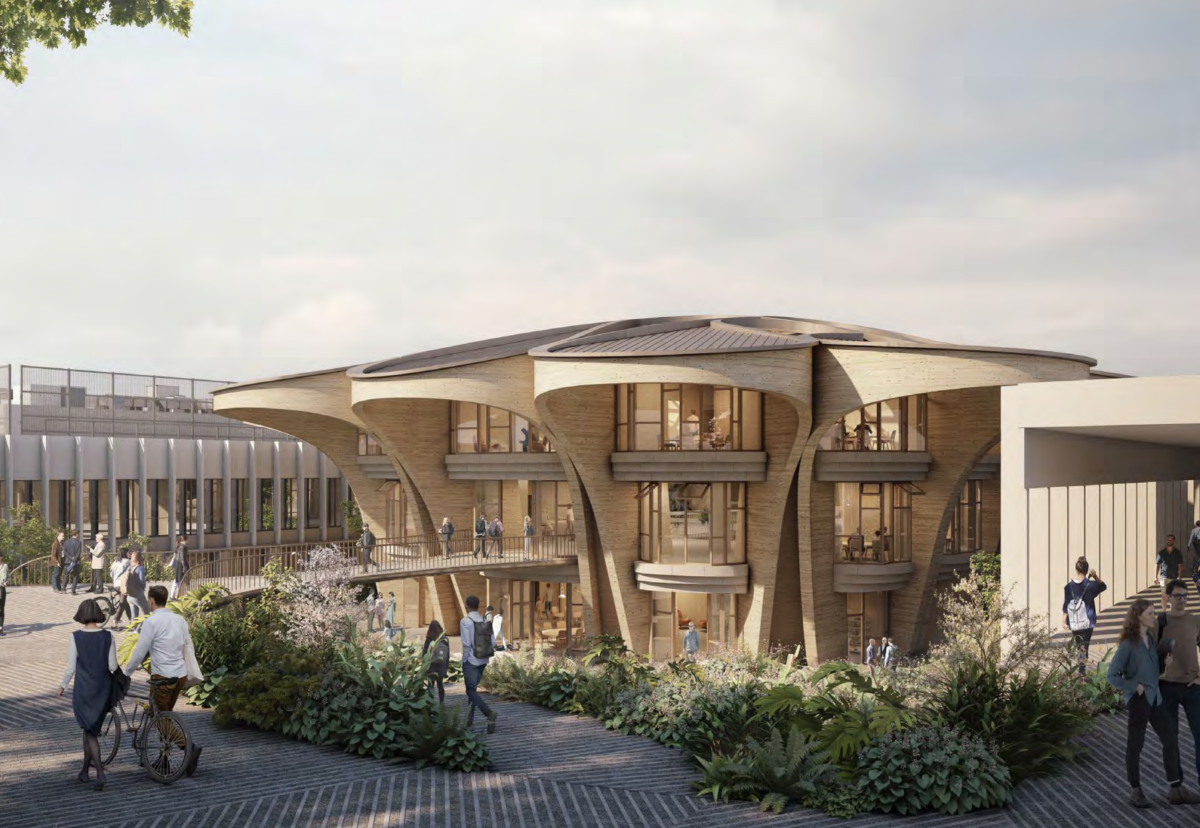 New central three-storey glulam building designed by Heatherwick Studio