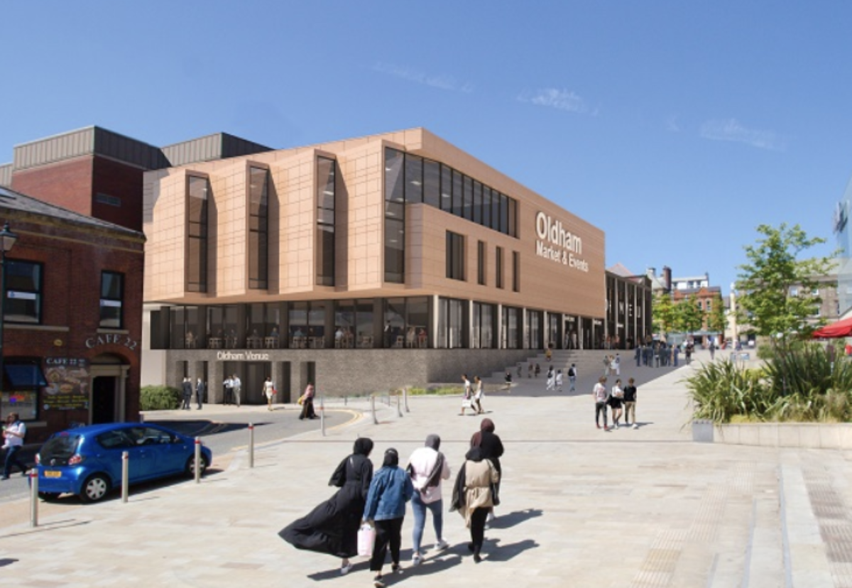 Redeveloped Spindles when viewed from Parliament Square