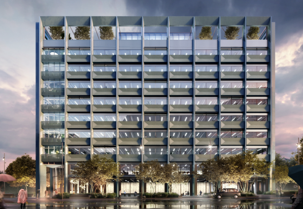 9 storey First Street building designed by  Jon Matthews Architects