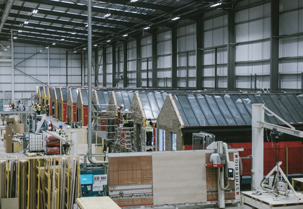 The existing Derby factory can produce up to 800 homes a year