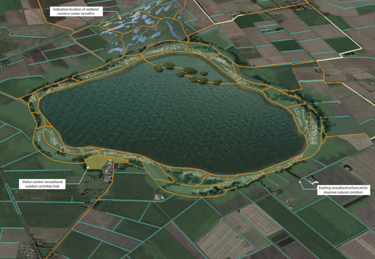 Concept design of proposed reservoir in Cambridgeshire