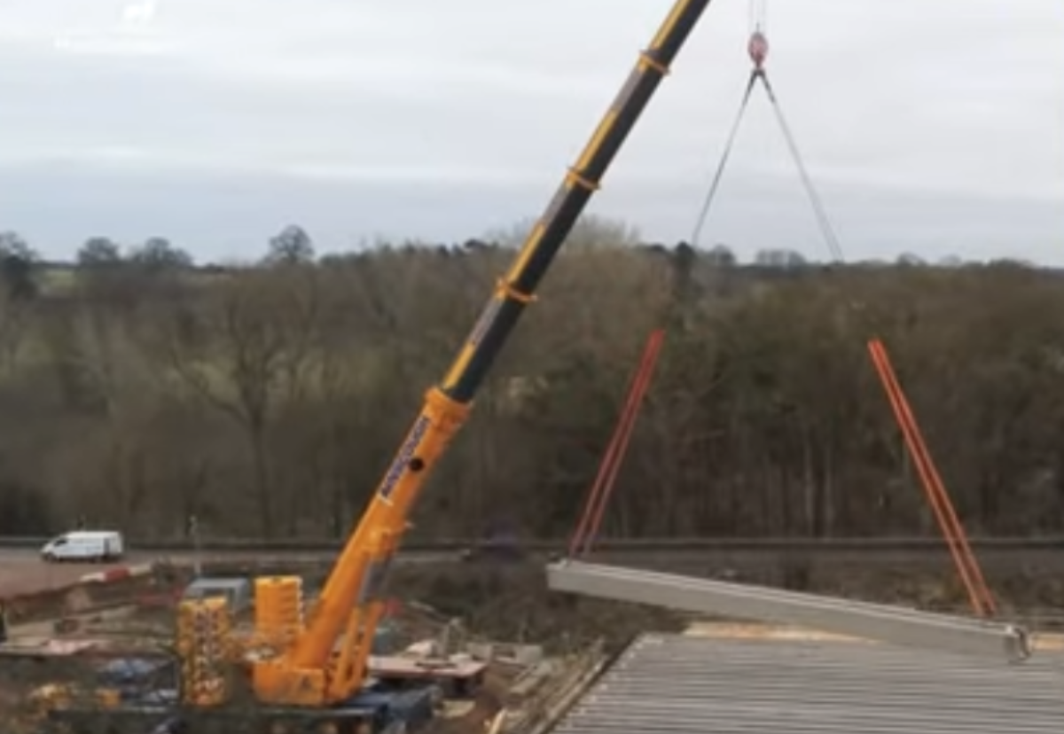 The 13 beams were installed in just four days