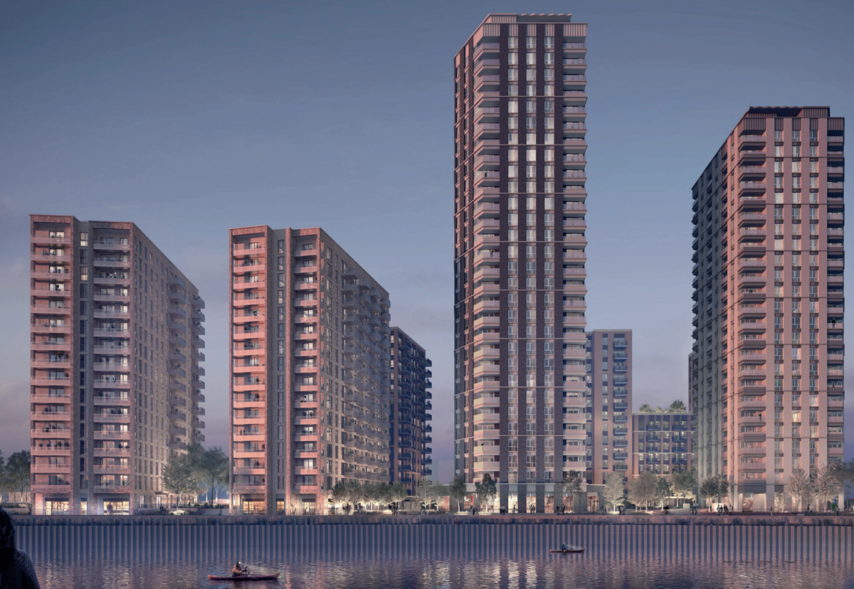 Planned Crown Wharf scheme in Canning Town