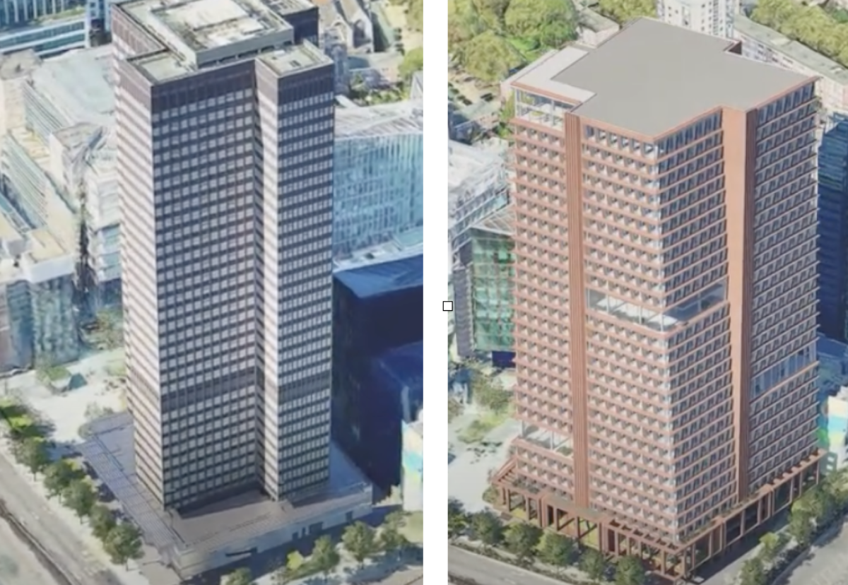 Existing Euston Tower and new plan