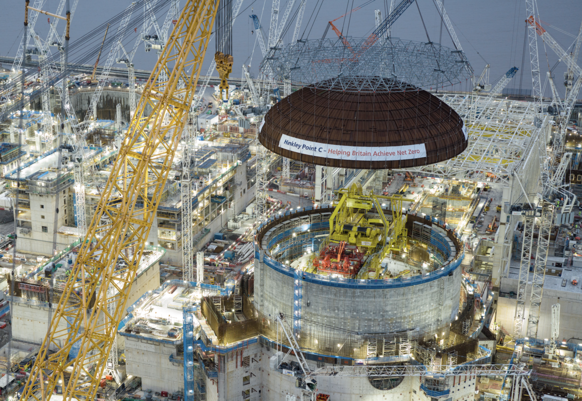 Teams waited for the perfect wind conditions to lower the dome into place.