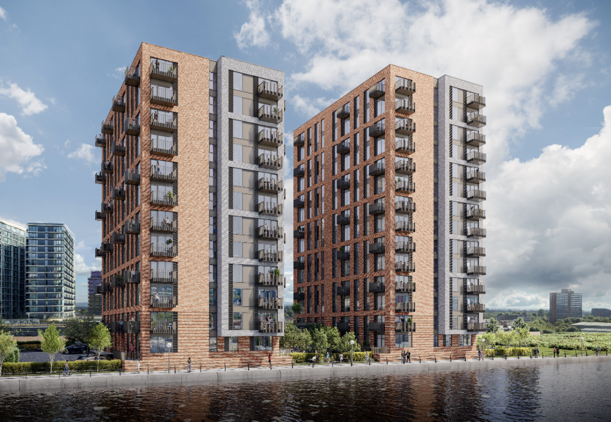 Proposed build-to-rent homes form part of a wider Manchester Waters masterplan to regenerate the brownfield site