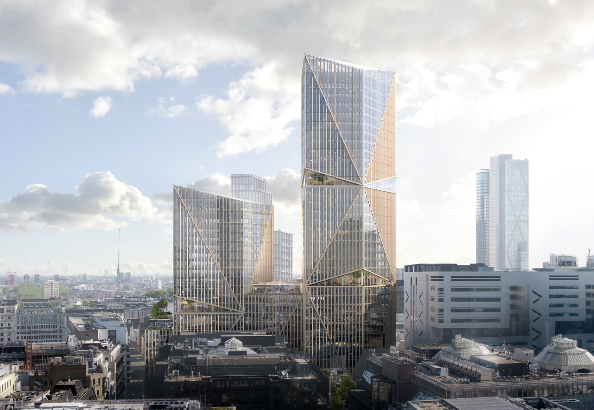 2 Finsbury project will stand out with a faceted triangular facade design on the London skyline