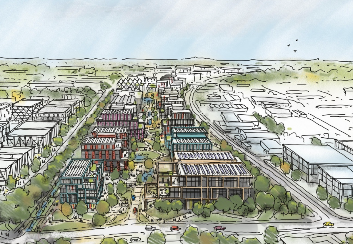 Studio Egret West concept sketch for The Crown Estate's proposals for Cambridge Business Park