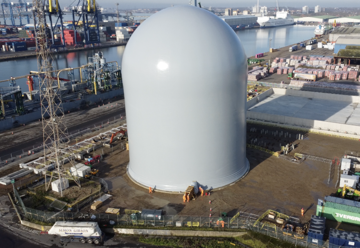 Ground-breaking dome silo at Tilbury Docks