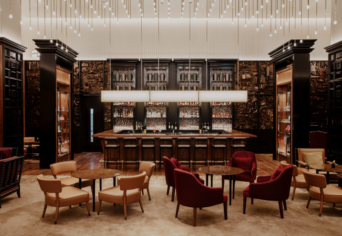 Full Fit-out and Bespoke Joinery of the Park Hyatt London River Thames Bar & Lounge by Mivan.
