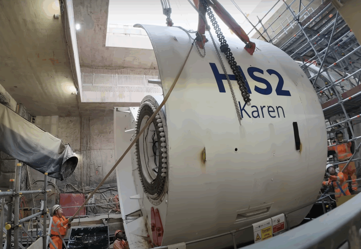 TBM Karen being assembled for final tunnel drive to Euston next year