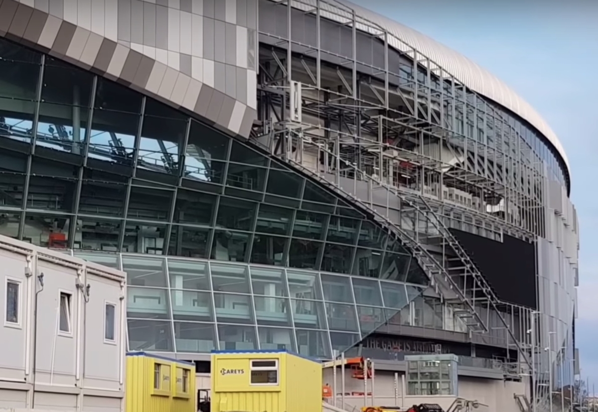 Work still continues on the exterior of the new stadium