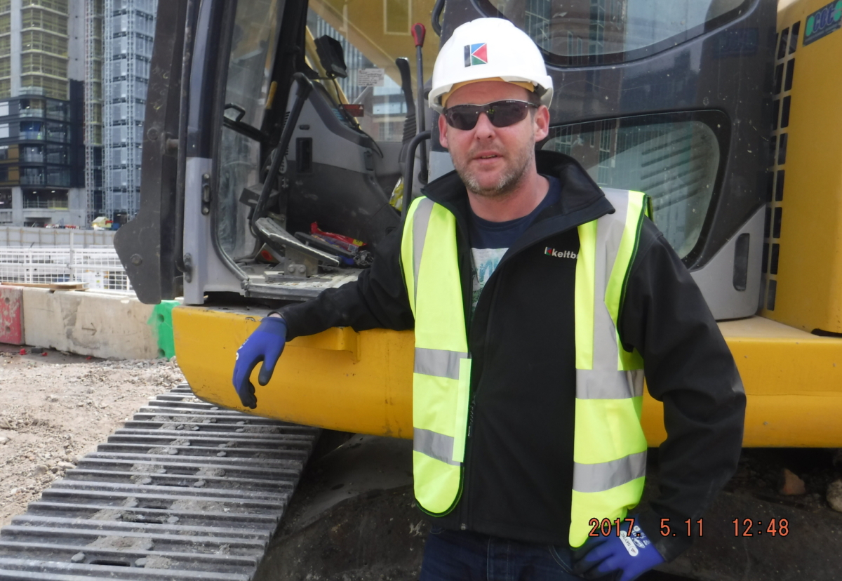 Tommy Gilboy works for Keltbray at The Stage site in Shoreditch