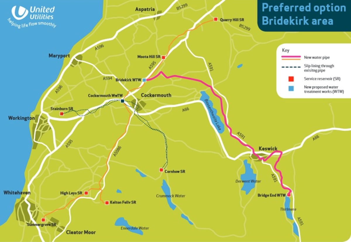The project involves a 13km main aqueduct from Thirlmere reservoir to Bridekirk