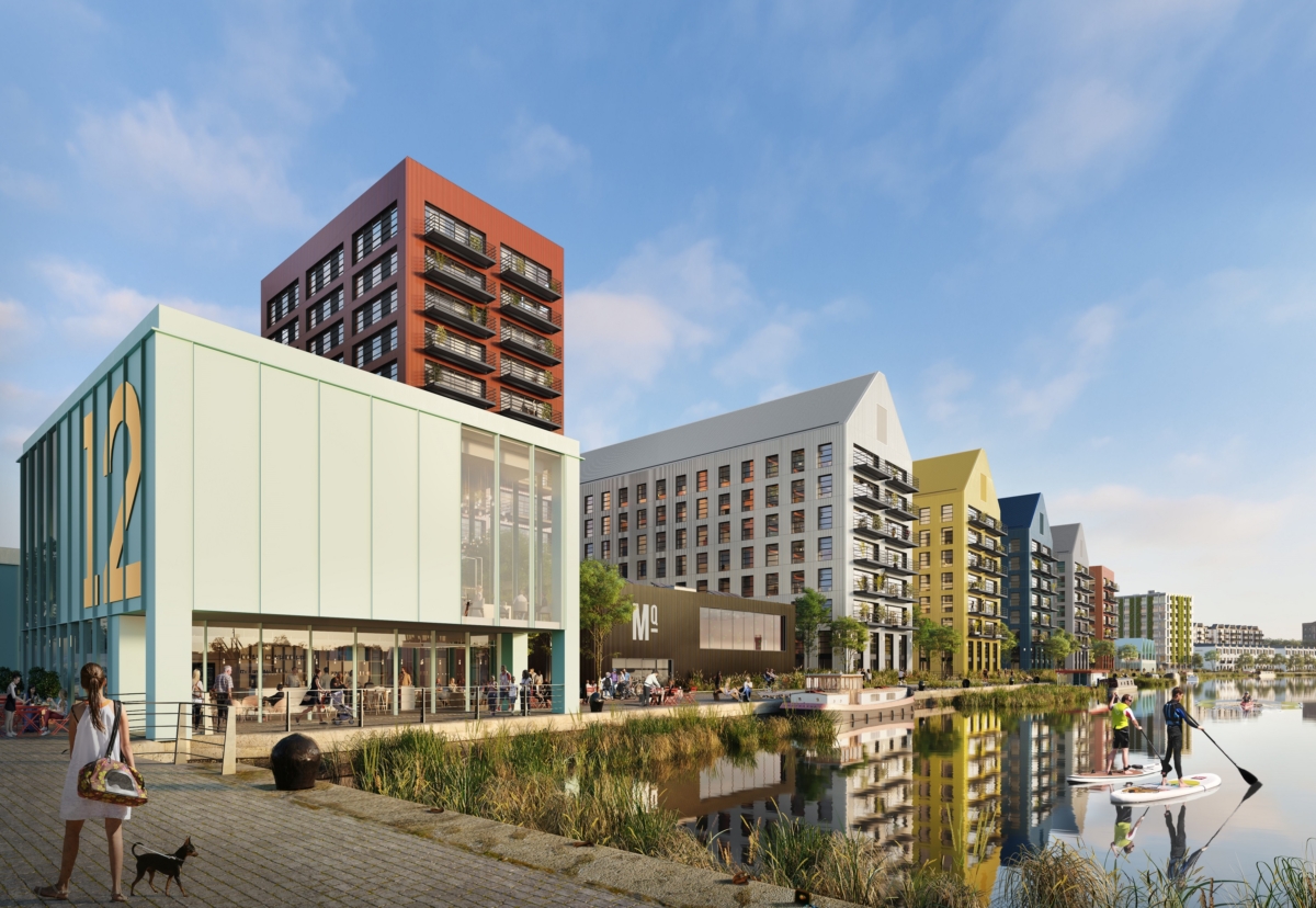 Cornerstone residential scheme on the north bank of the the broader 500-acre dockland scheme.