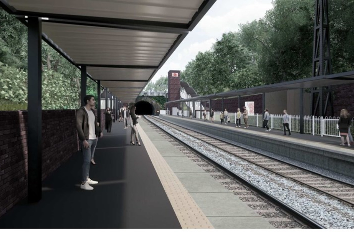 New Moseley station looking toward tunnel