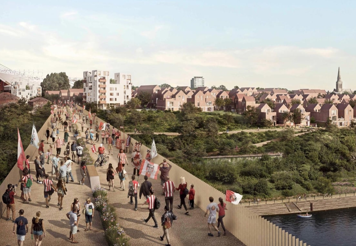 Pedestrian bridge will connect the transforming former Vaux Brewery site to Sheepfolds.