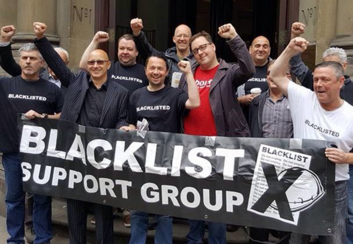 Dave Smith, second left, has led the blacklist fight