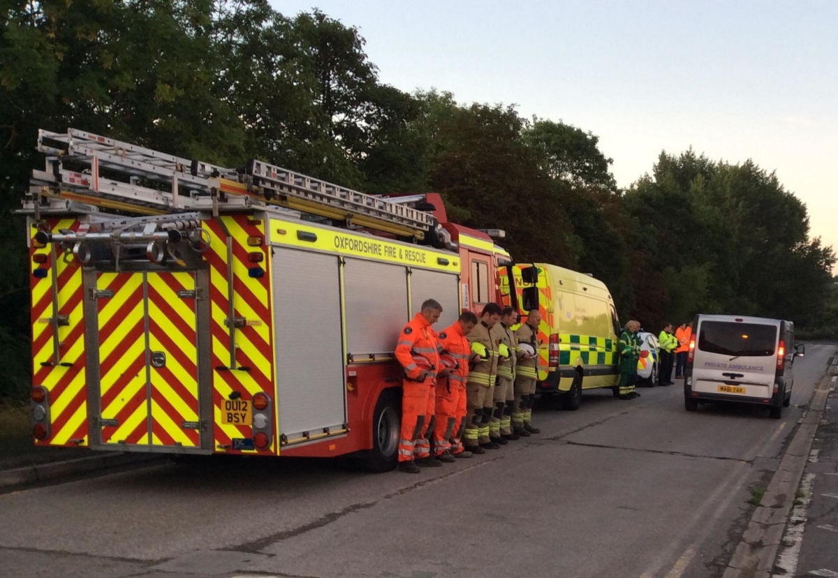 Emergency services pay their respects