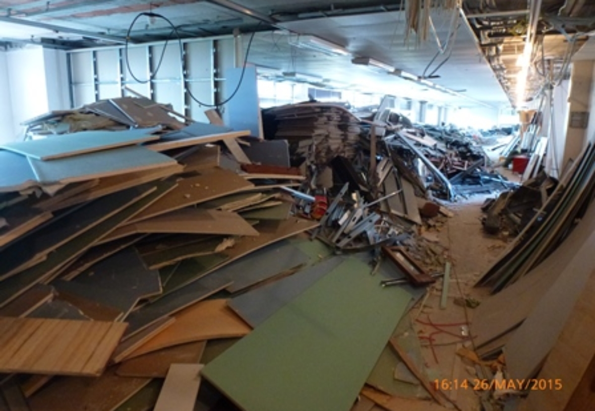 Inside the site where 48 workers were found sleeping