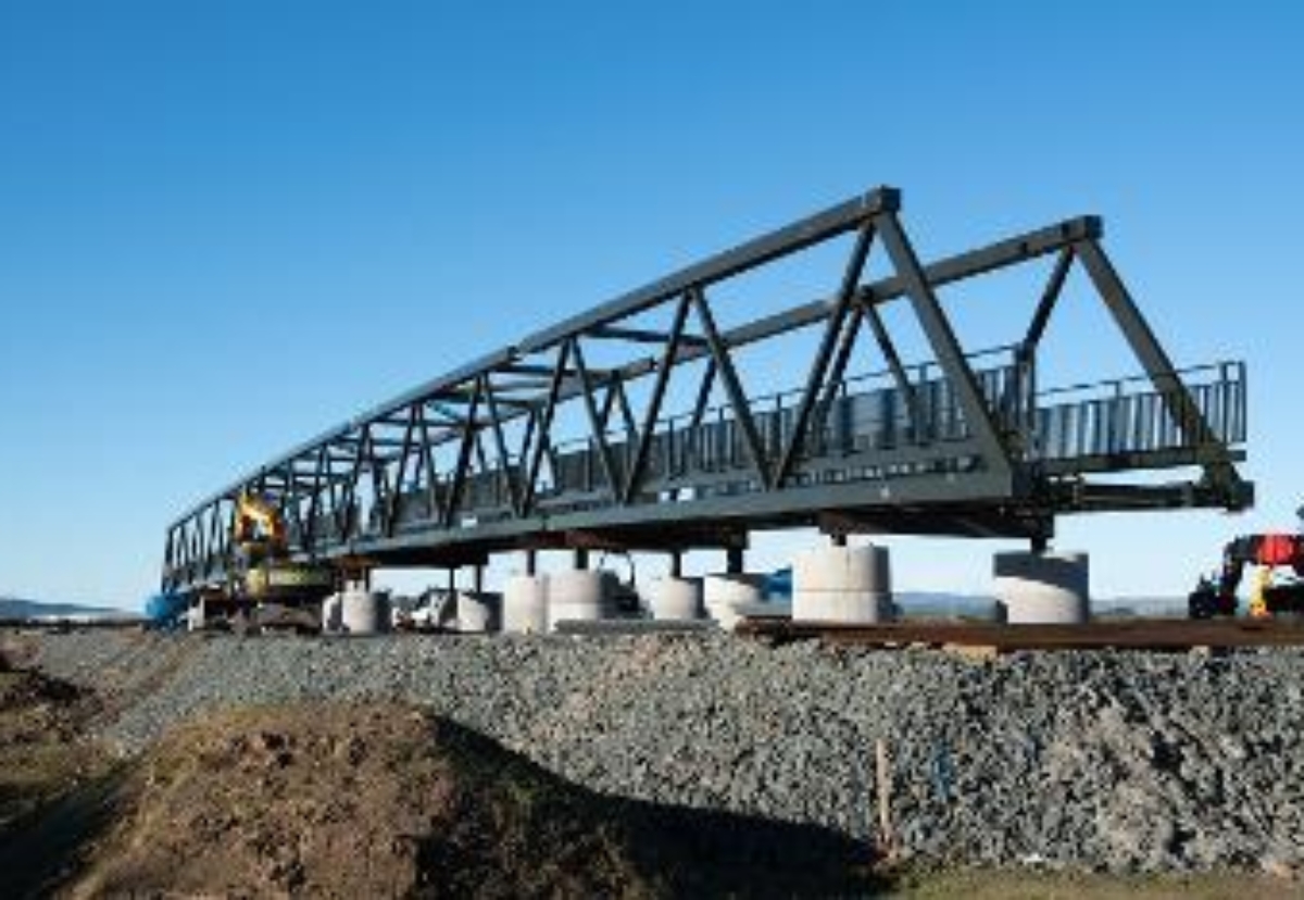 The bridge before it toppled from transporters