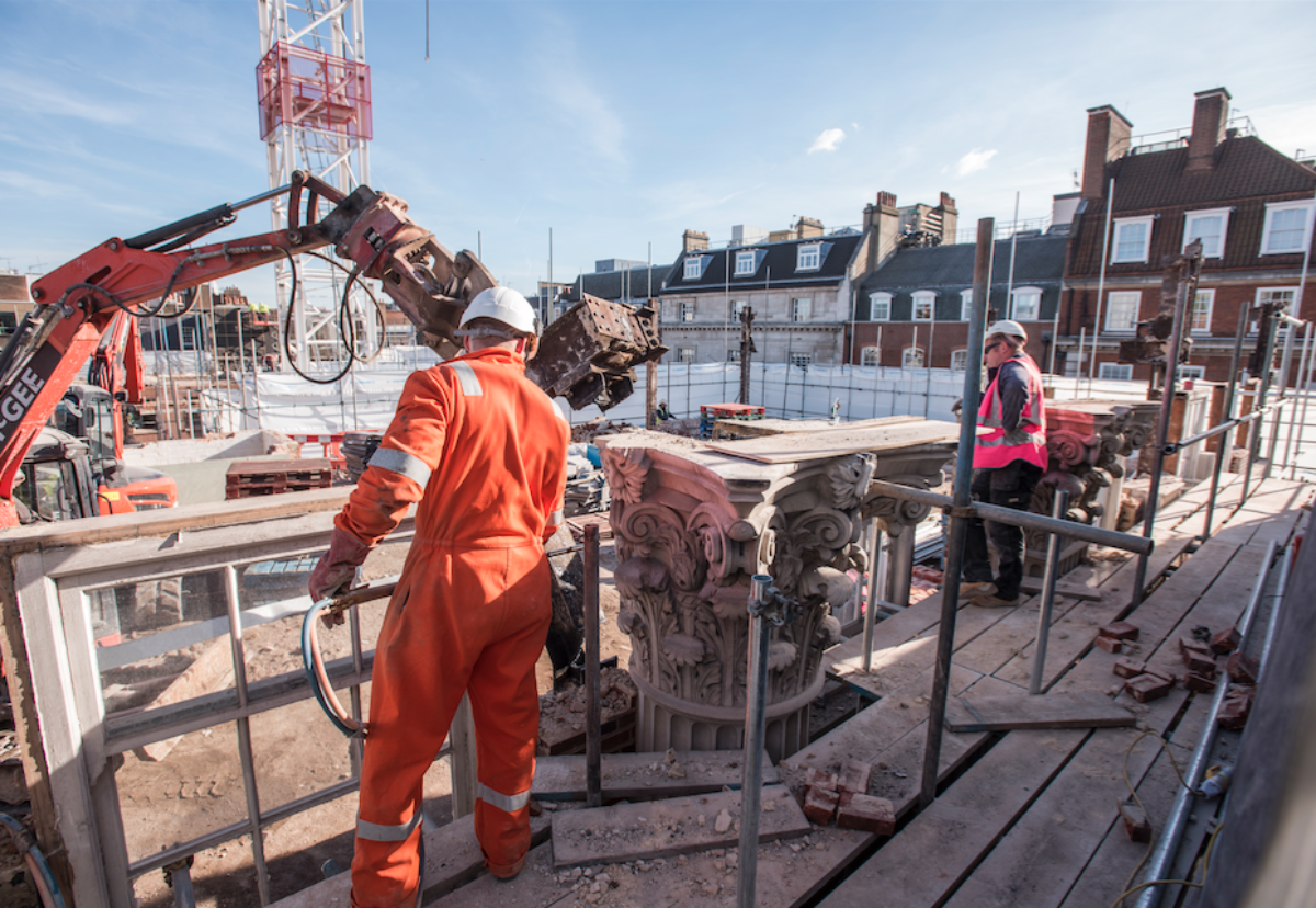 Deconstruction work underway at the site