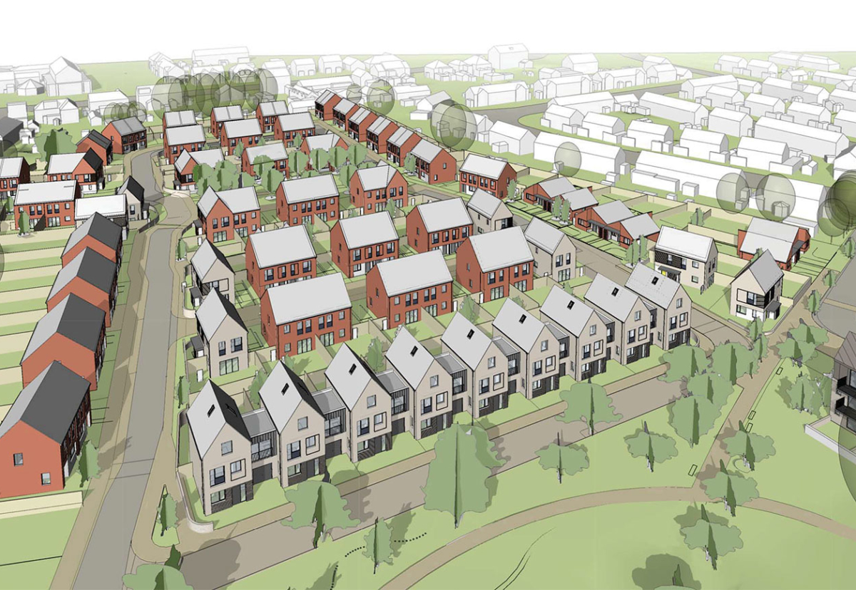 Artist's impression of the housing at the Lowfield School site