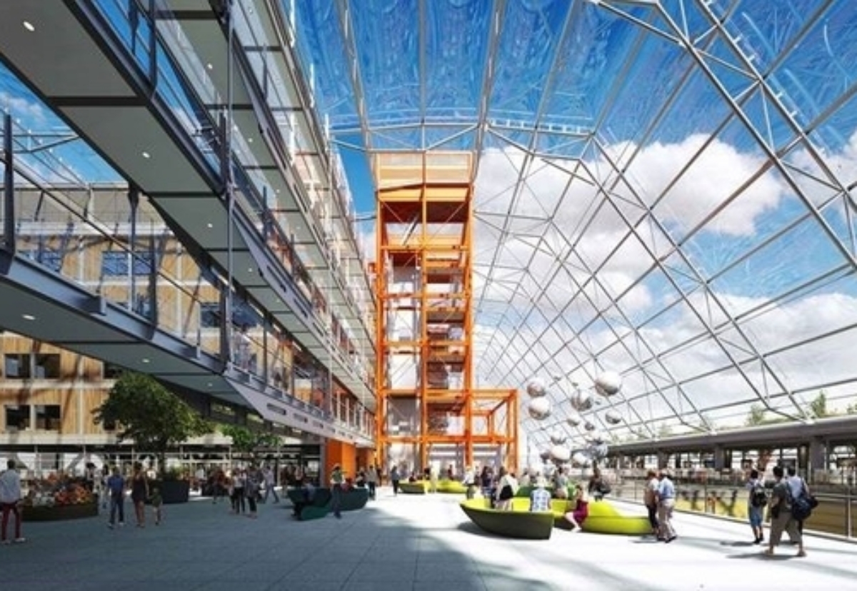 View of the hospital's Winter Garden - Image courtesy of Edward Williams Architects