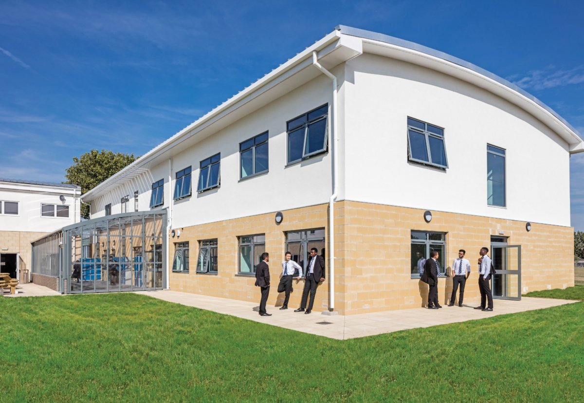 Photograph of a modular building constructed by Wernick Modular Buildings Ltd for educational purposes