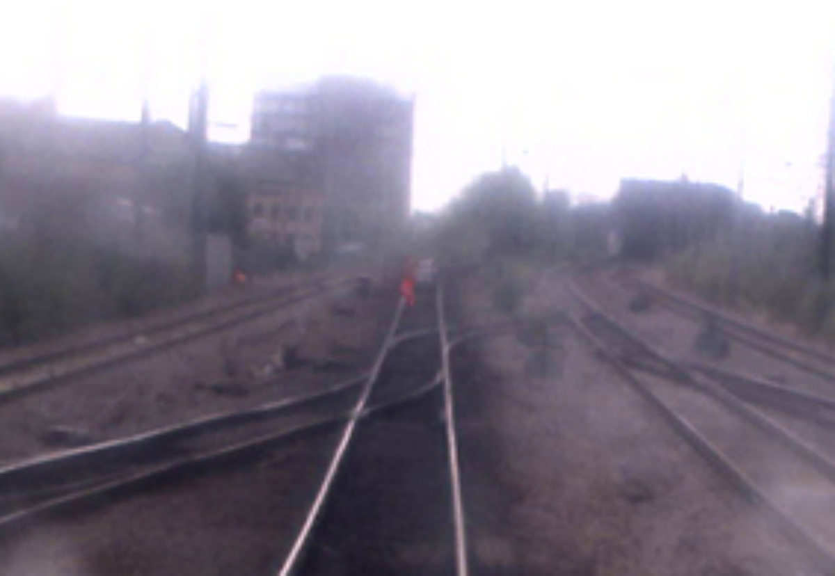 The fleeing worker caught on train-cam