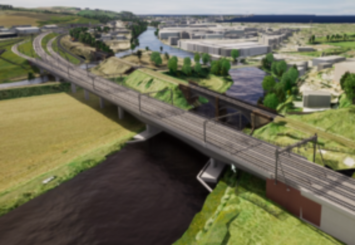 Artist's impression of new Ravensthorpe viaduct. Copyright Network Rail