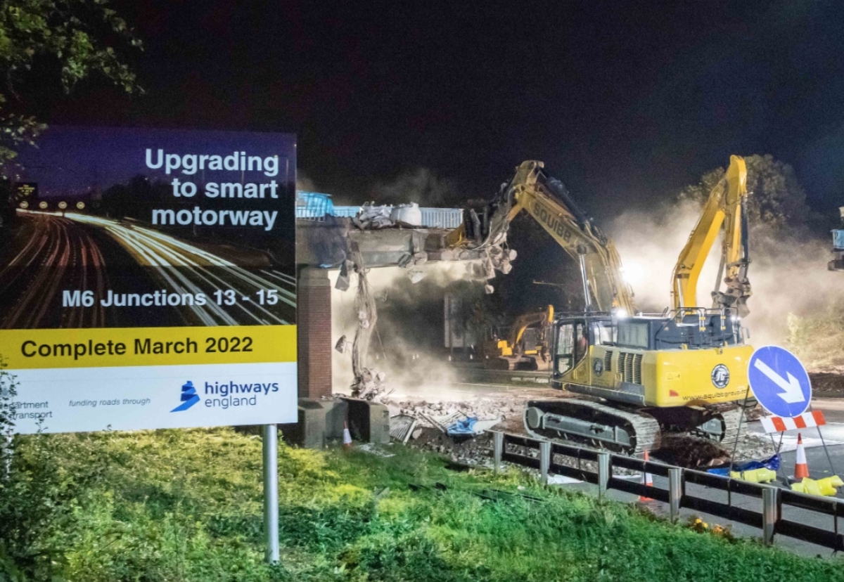 Work on the M6 smart motorway