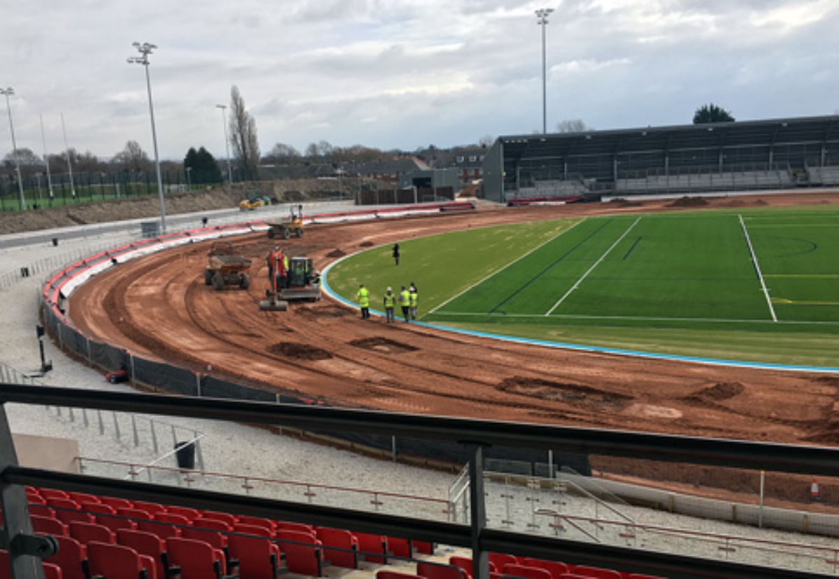 Remedial work underway on the track. Picture courtesy of Belle Vue Aces