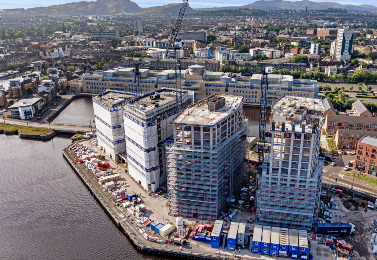 McAleer & Rushe currently on site at Ocean Drive, Edinburgh, delivering 373 build to rent homes for Goodstone Living