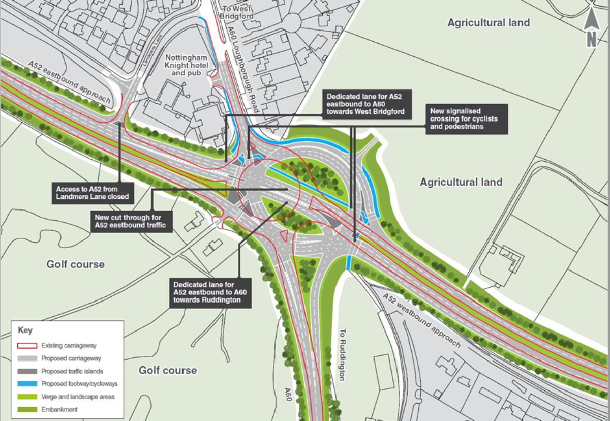 How the Nottingham Knight junction might look once work is complete.