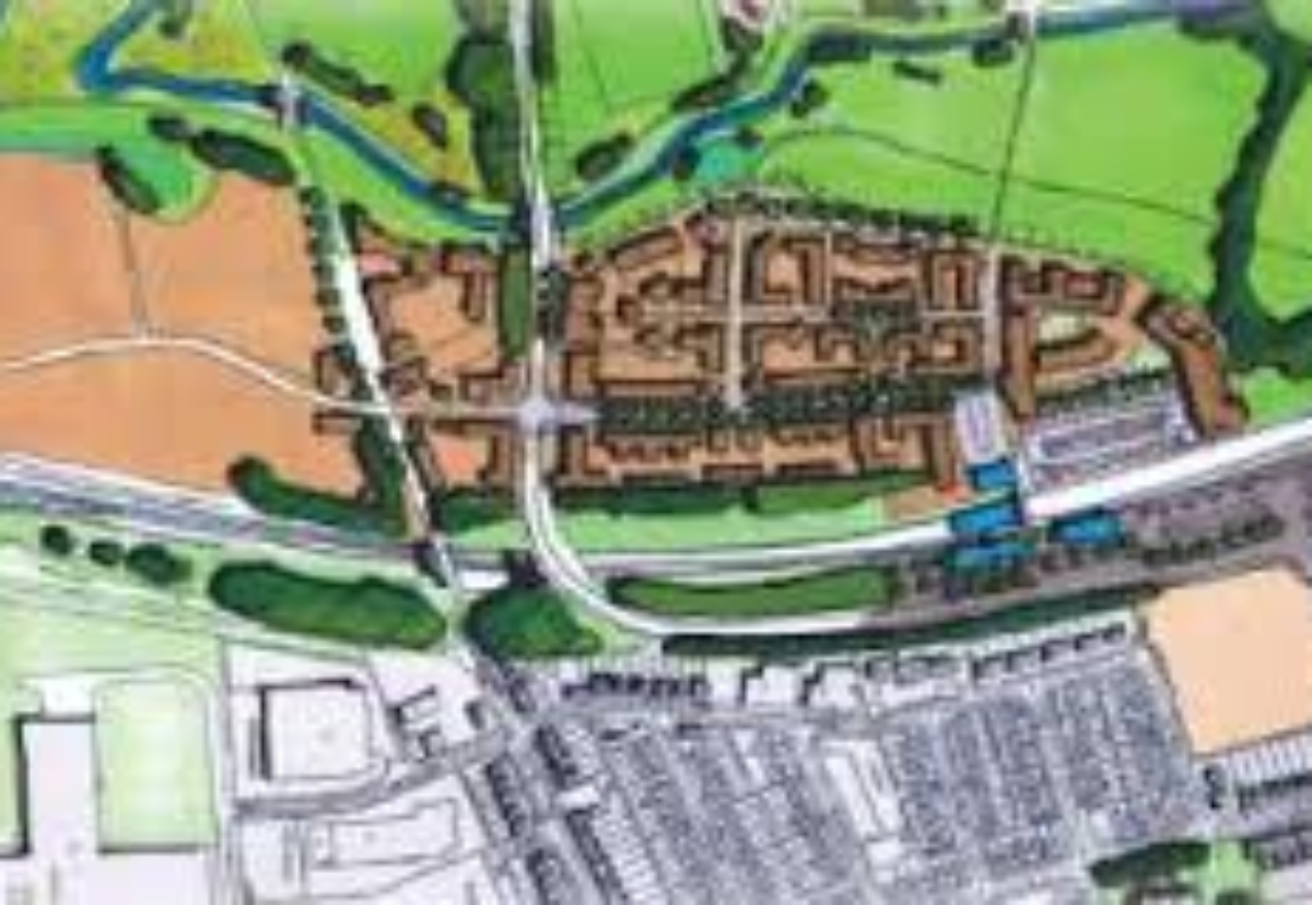 Commercial development zone to the east of Wellingborough Station