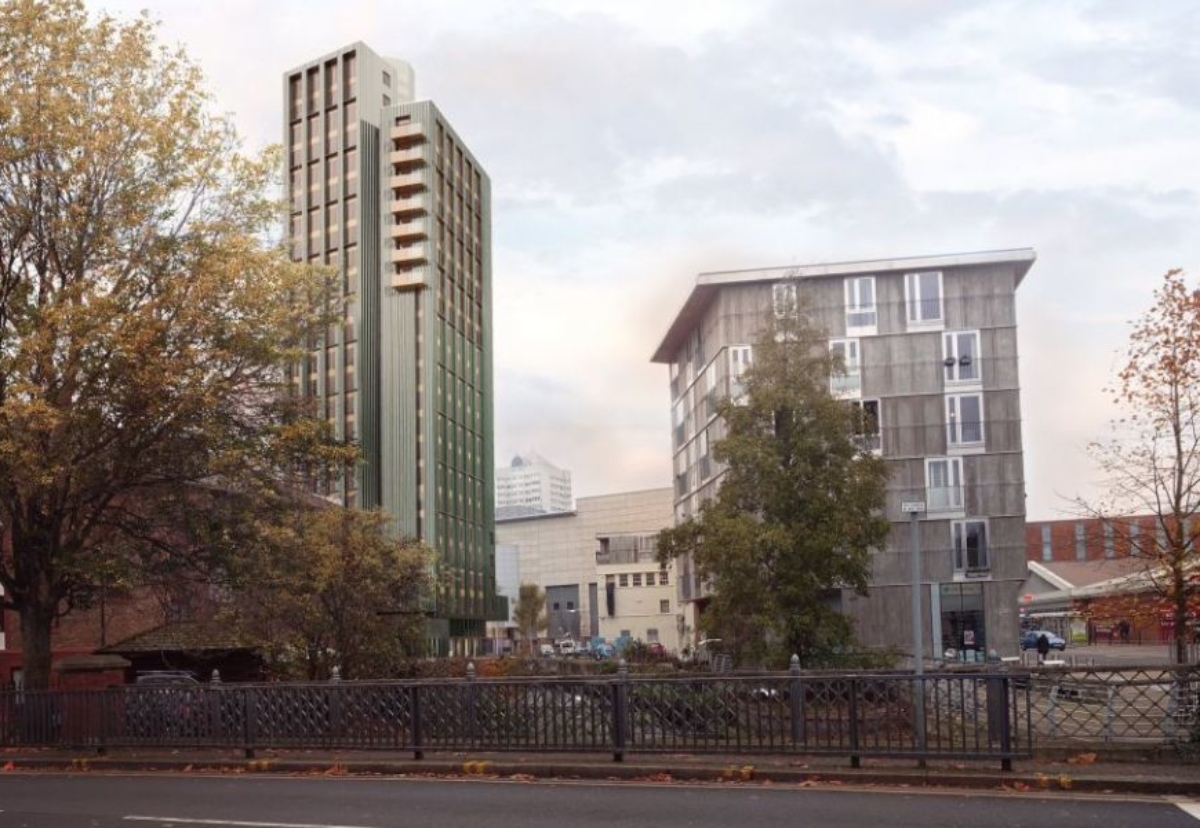 Planned tower of first-time buyer compact flats in Wandsworth