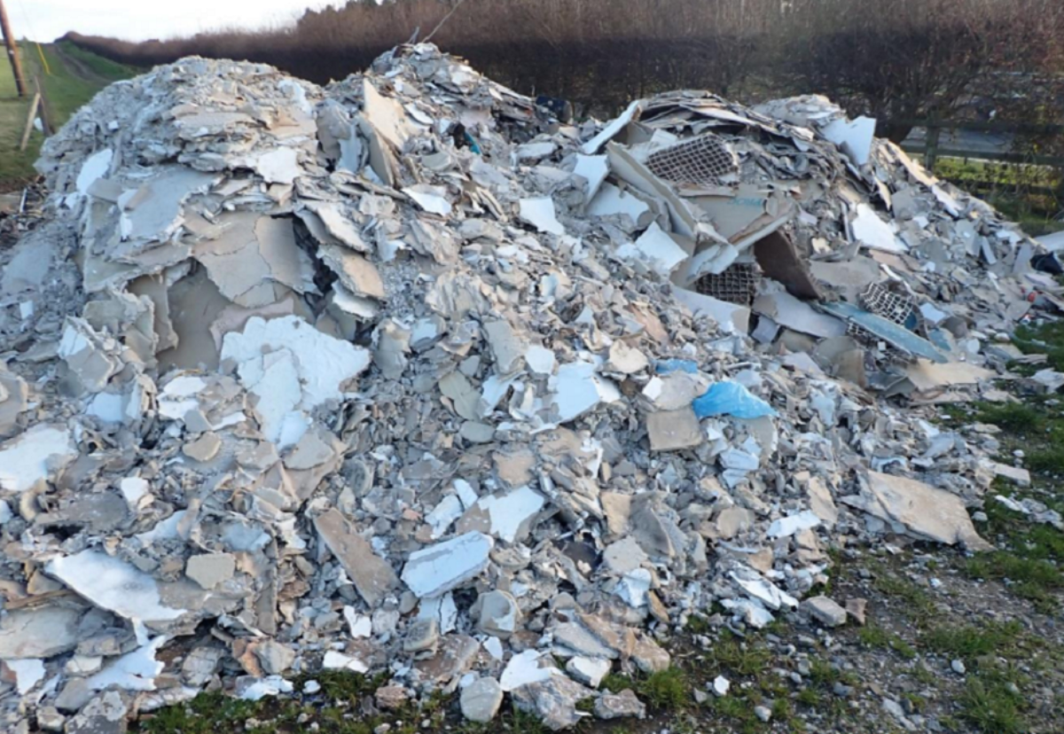 Waste dumped on farmland in Stocksfield